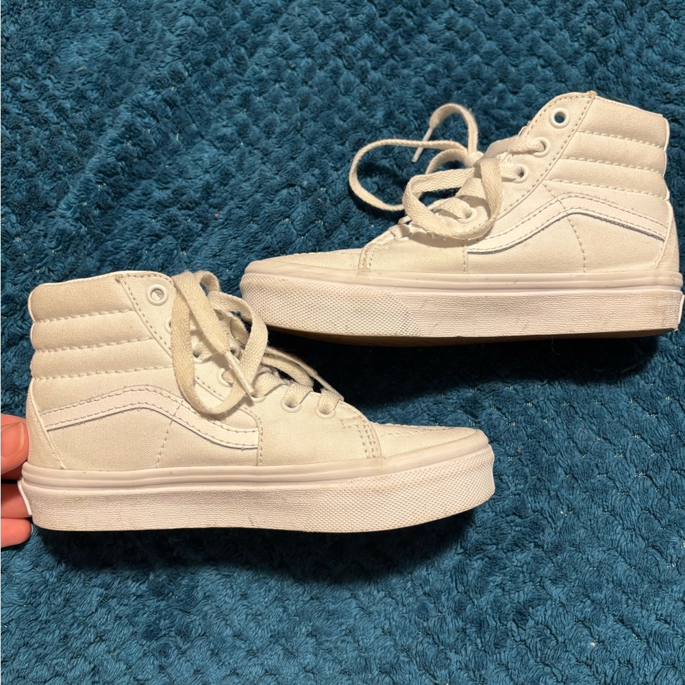 VANS Kids White High-Top Classic Sneakers Size 13 - Picture 6 of 7